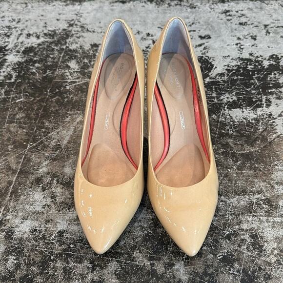 Rockport Nude Patent Leather Pointy Toe 3" Heels Size 8 - Picture 5 of 7